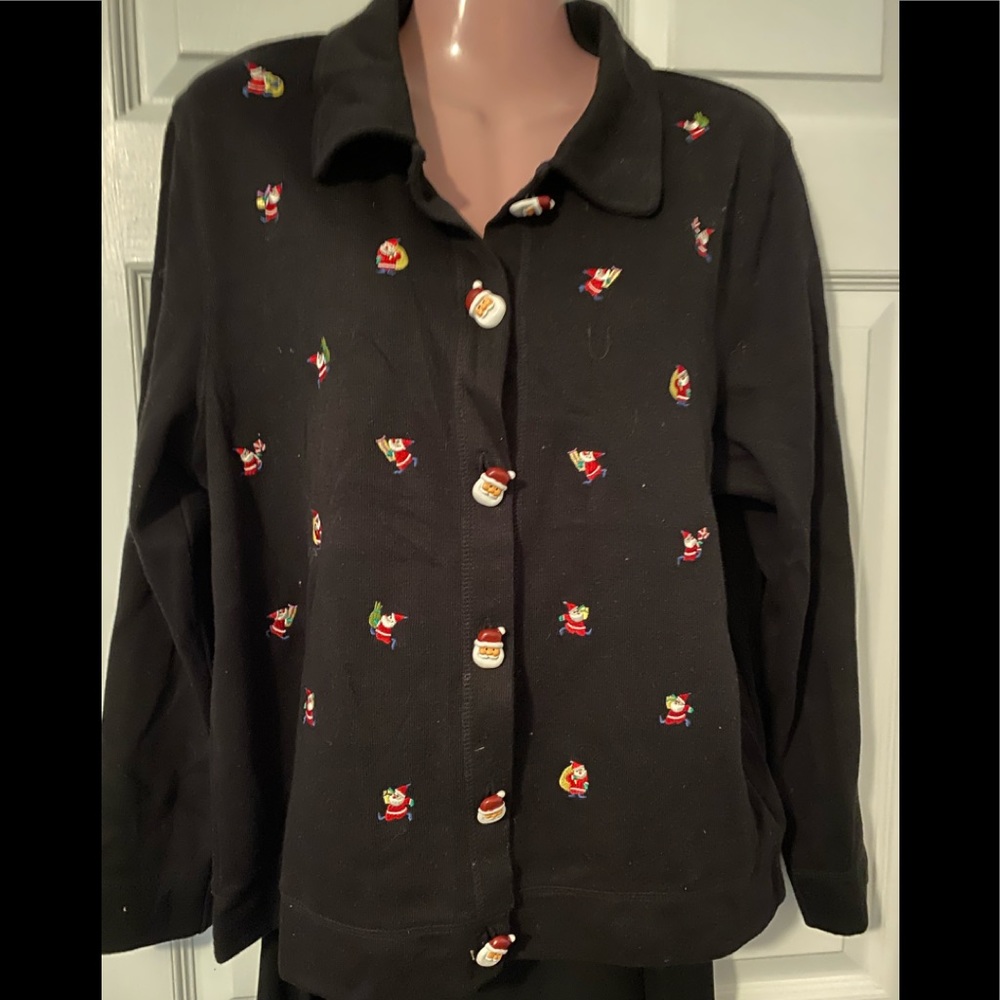 Christmas sweater with Santa’s decor